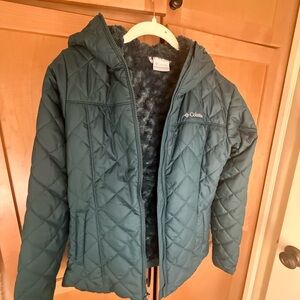Columbia Teal Quilted Hooded Jacket